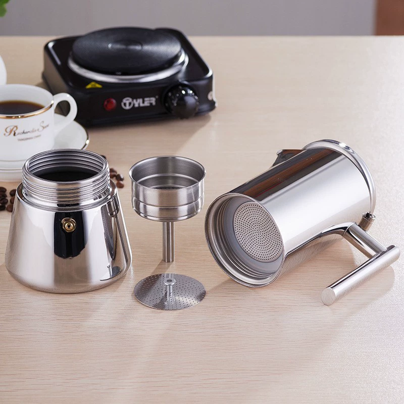 Electromagnetic coffee pot stainless steel, concentrated coffee machine