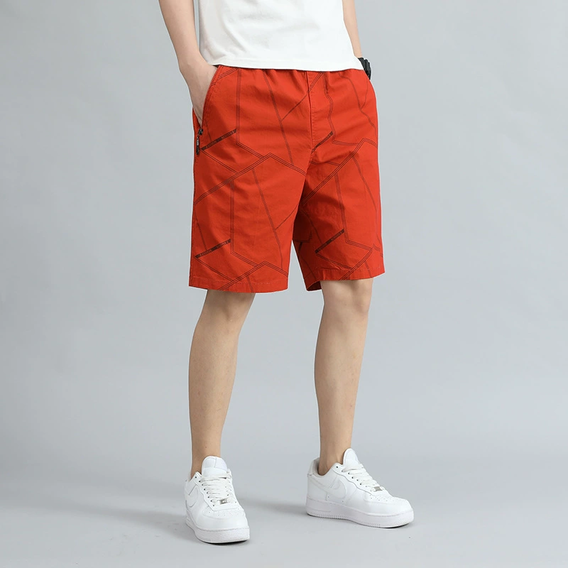 Men's summer thin shorts with zipper, cloth, trend trousers for leisure, oversize