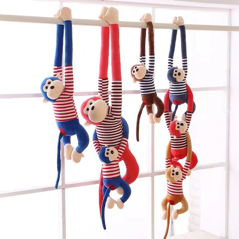 长臂吊猴可爱猴子毛绒玩具儿童宝宝抱枕电动车防撞头玩偶公仔娃娃