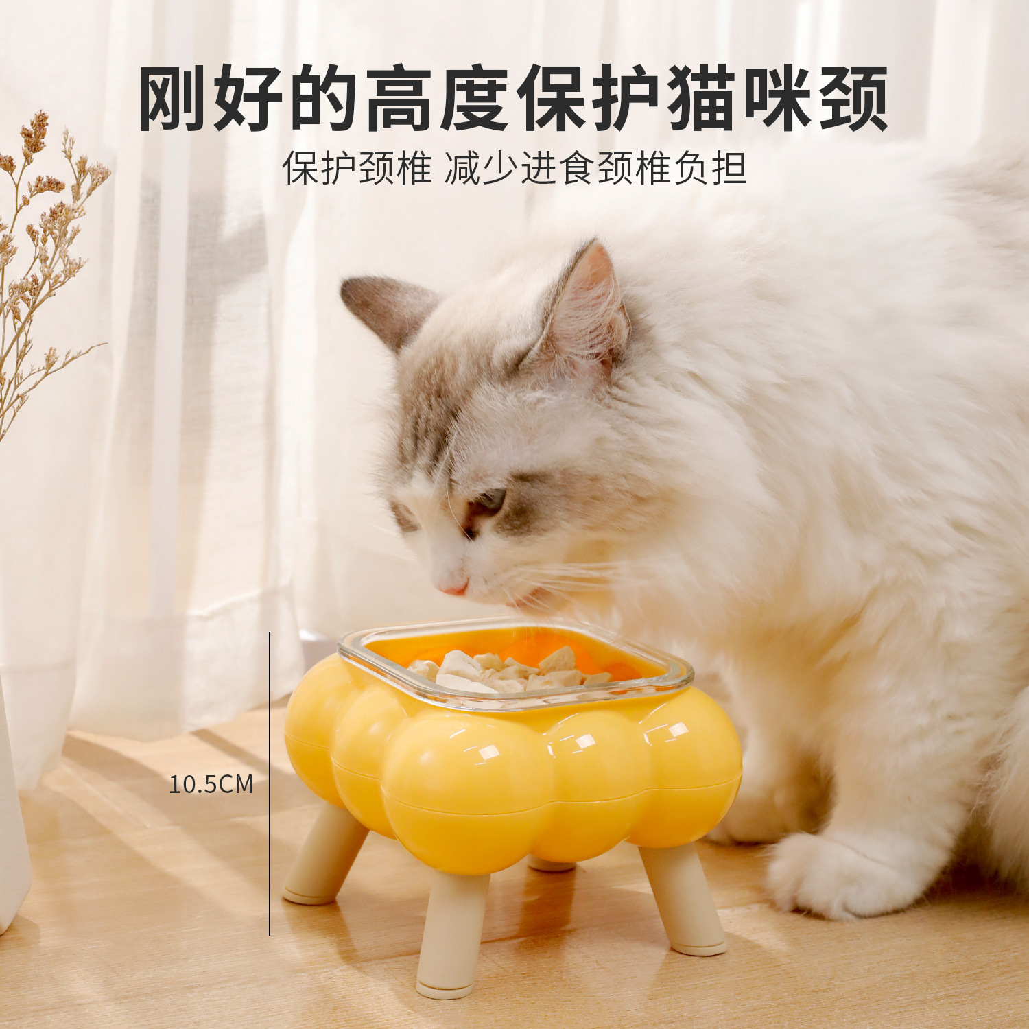 Tazón para comer para gatos Pipitao Caja original Bubble Glass Cuenco de cuatro patas Cuenco para gatos Cuenco para mascotas fácil de limpiar