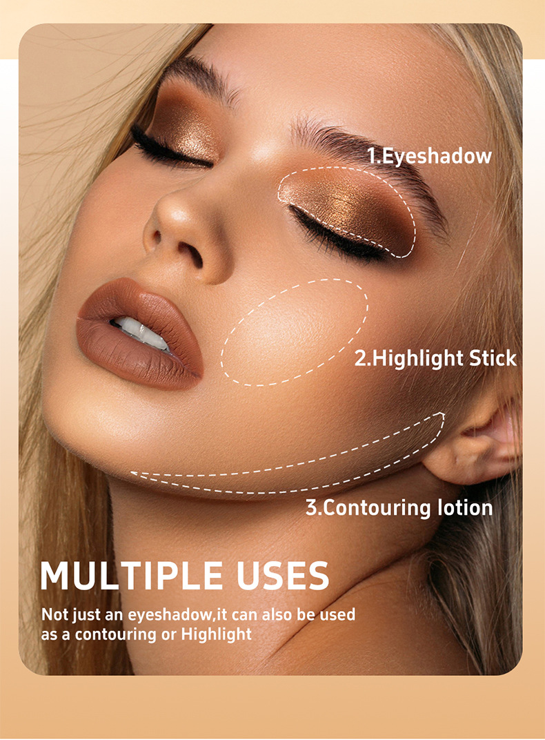 Cross-border trade MAYCHEER Contouring Sticks Three-piece set, facial three-dimensional highlights, shadow blush, and shadow brightening Specification drawing