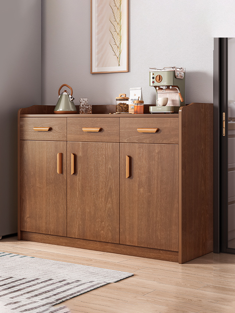 Tea Cabinet, Living Room Sideboard, Household Storage Solid Wood Color Meal Preparation Wall Storage Cabinet Kitchen Cabinet Storage Cabinet