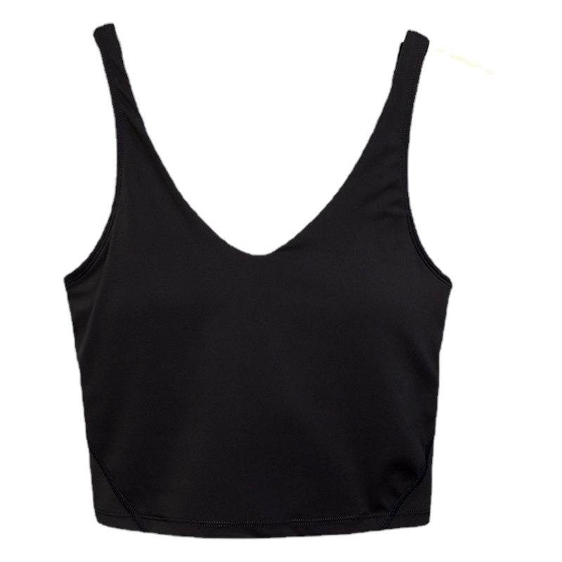 Luludarling夏の新型ヨガu型美ストラップ胸パッド下着女性裸感スポーツブラジャーストラップ