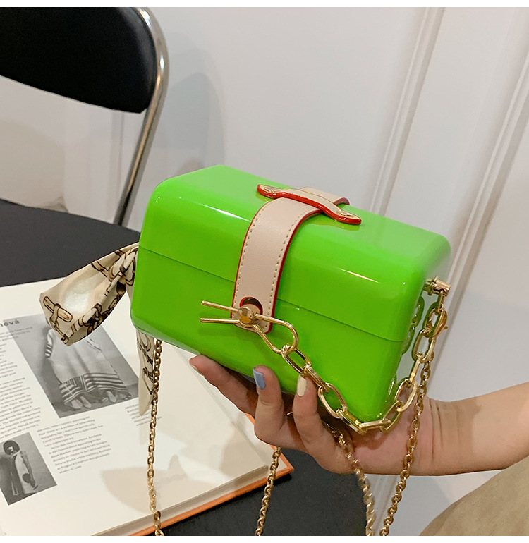 Acrylic Box Bags China Export Bag New Fashion Chain Bags Fashionable Cosmetic Bag One Piece Dropshipping display picture 1