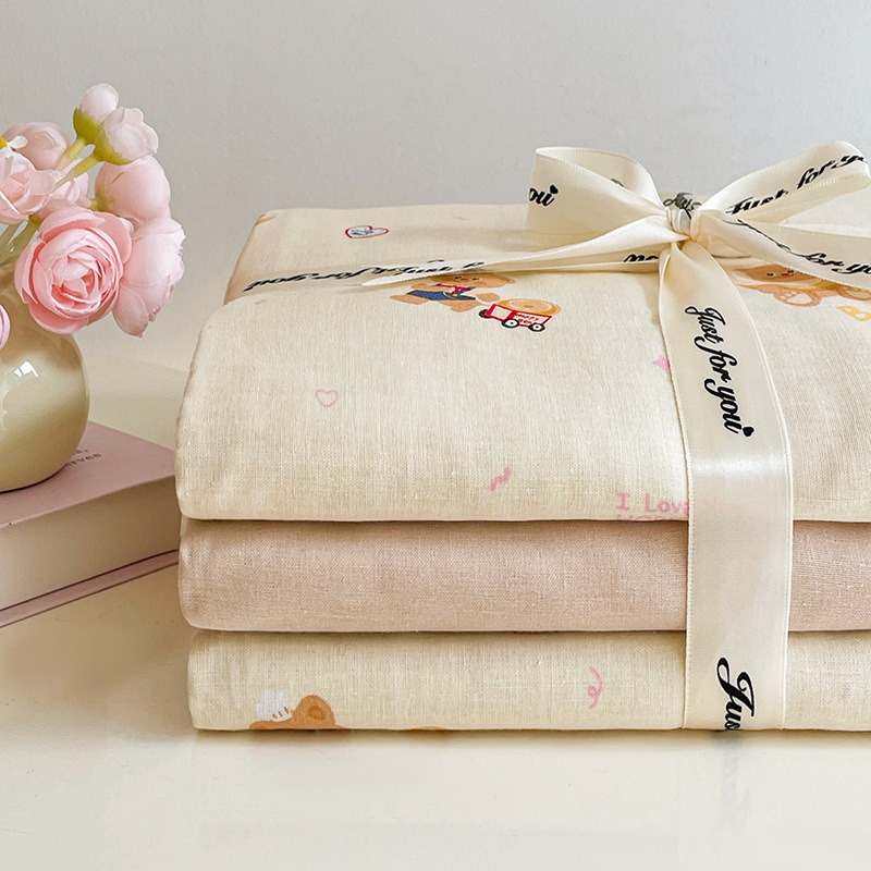 Nuevo juego de cuatro piezas de cama de hilo de doble capa Clase A, algodón puro, 2025, nuevo juego de sábanas con funda de edredón, ropa de cama de tres piezas