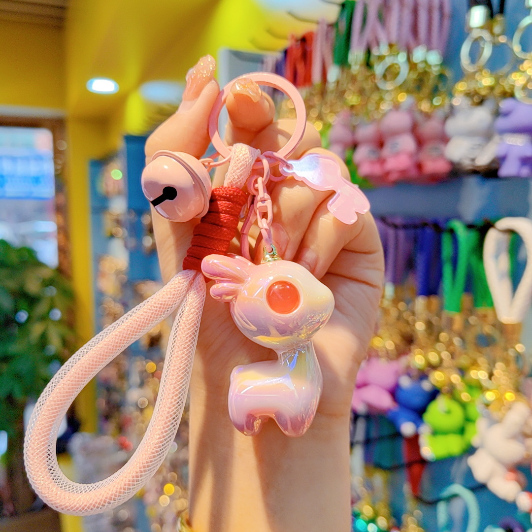 Nueva resina galvanizada colorido lindo ciervo llavero todo el camino seguro bolsos de pareja colgante llavero de automóvil