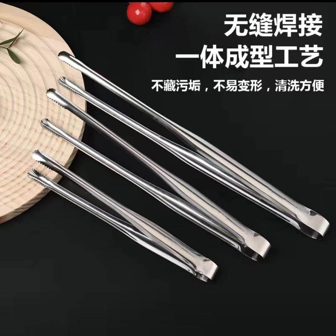 New Japanese-Style Thickened Stainless Steel Barbecue Tongs Korean-Style Barbecue Tongs Food Tongs Multifunctional Steak Tongs Barbecue Tongs