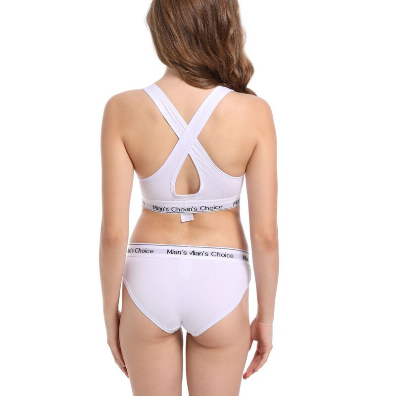 Women's Cross-Back Vest Classic Sports Women's Underwear Briefs Triangle Panties Wireless Sports Bra Set