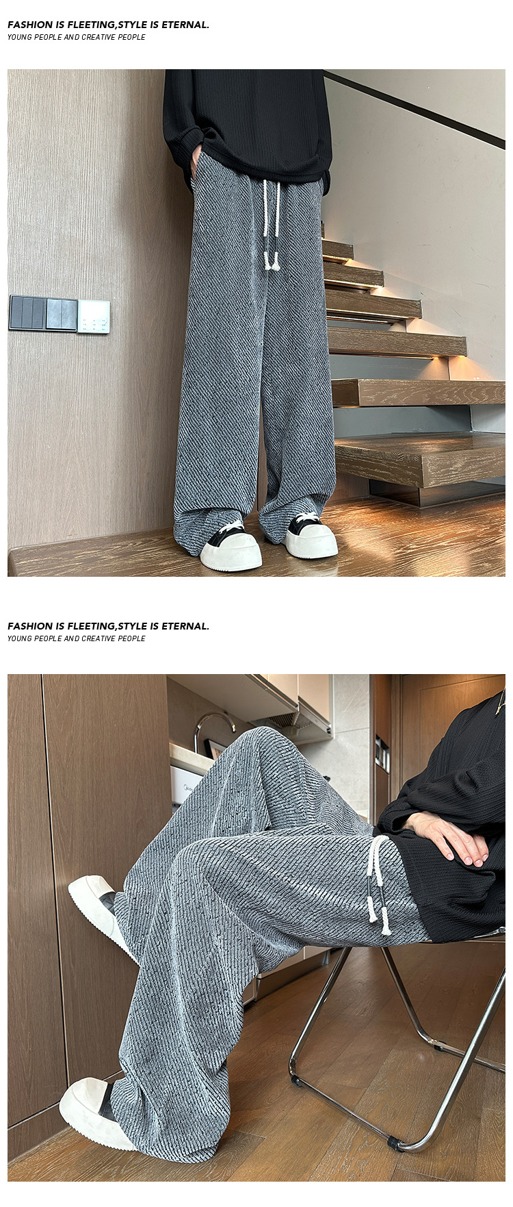 Unisex Zebra Mustermuster Hose Mit Geradem Bein Im Retro Stil_voghion.com
