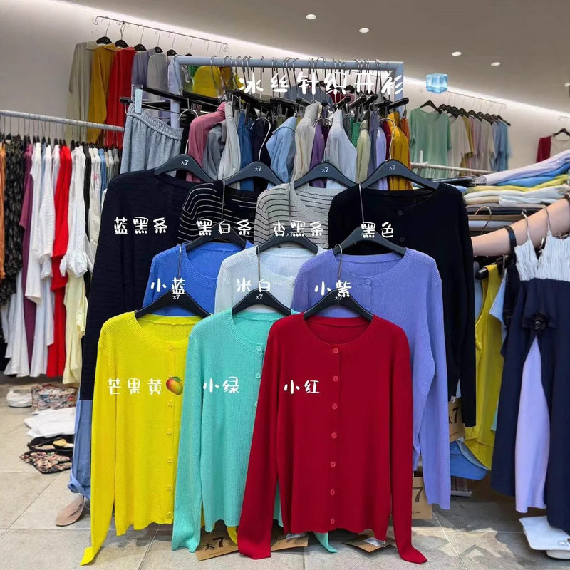 Big 7 Women 12272 Spring and Summer New Korean Style Loose plus size chubby girl Casual Lazy Style Thin Knitted Sunscreen Cardigan