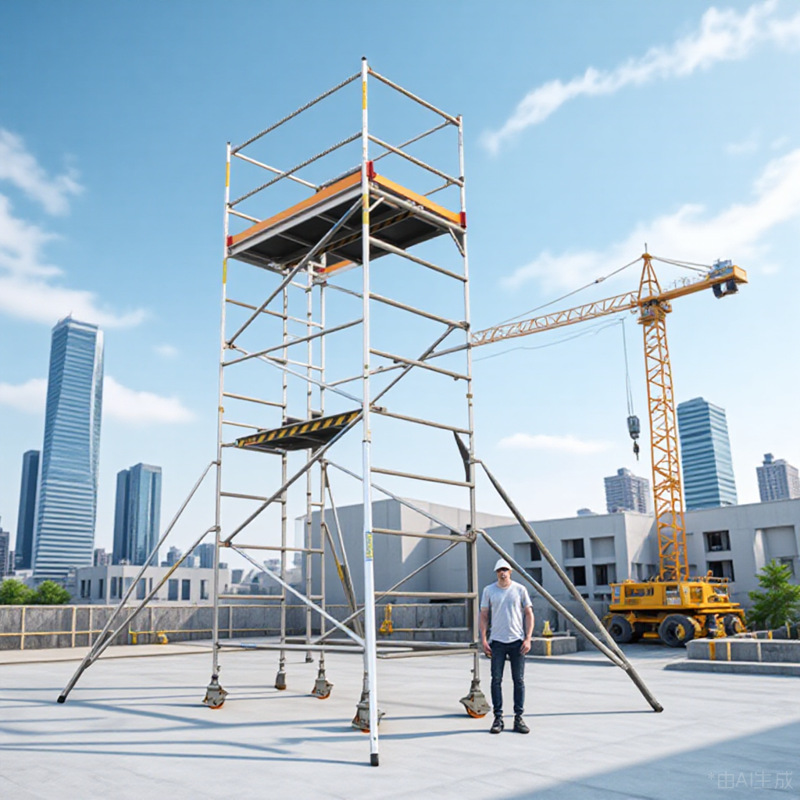 优质铝合金直爬梯脚手架全套带轮可升降加厚踏板工地塔架登高平台