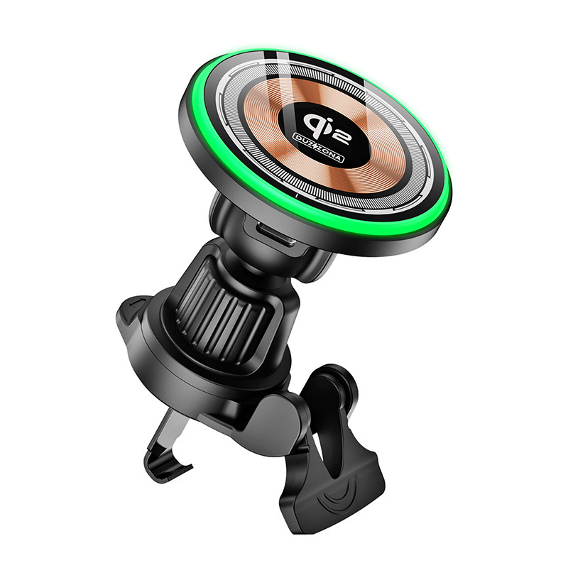 Qi2 cargador inalámbrico de automóviles de absorción transfronteriza mayorista para Apple 15W cargador inalámbrico de automóviles de carga rápida transparente