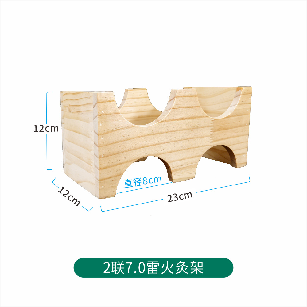 Triple-Head Moxa Stick Holder Solid Wood Frame for Thunder Fire Moxibustion Home Wellness in use