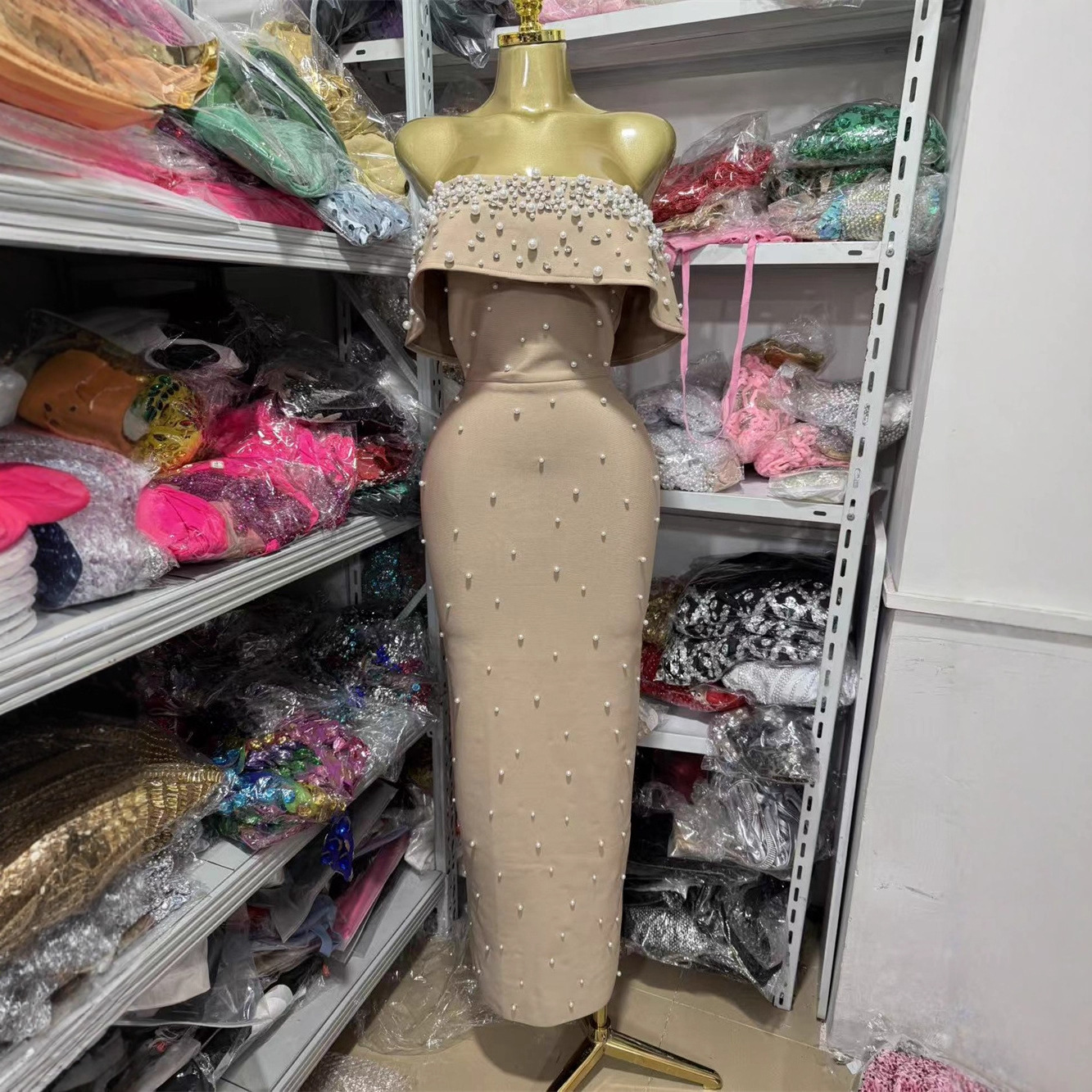 European and American Amazon New Women's Fashion Sexy Tube Top Sleeveless Bubble Dress Romantic French Evening Dress