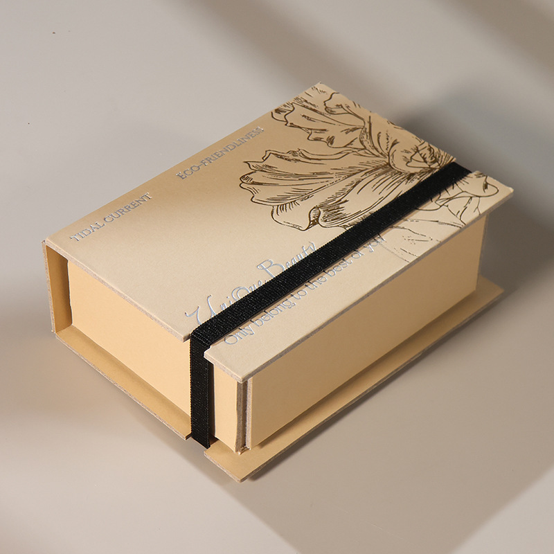 米兰新品两片式折叠盒升级款首饰品盒现货批发皮绳固定创意包装盒|undefined