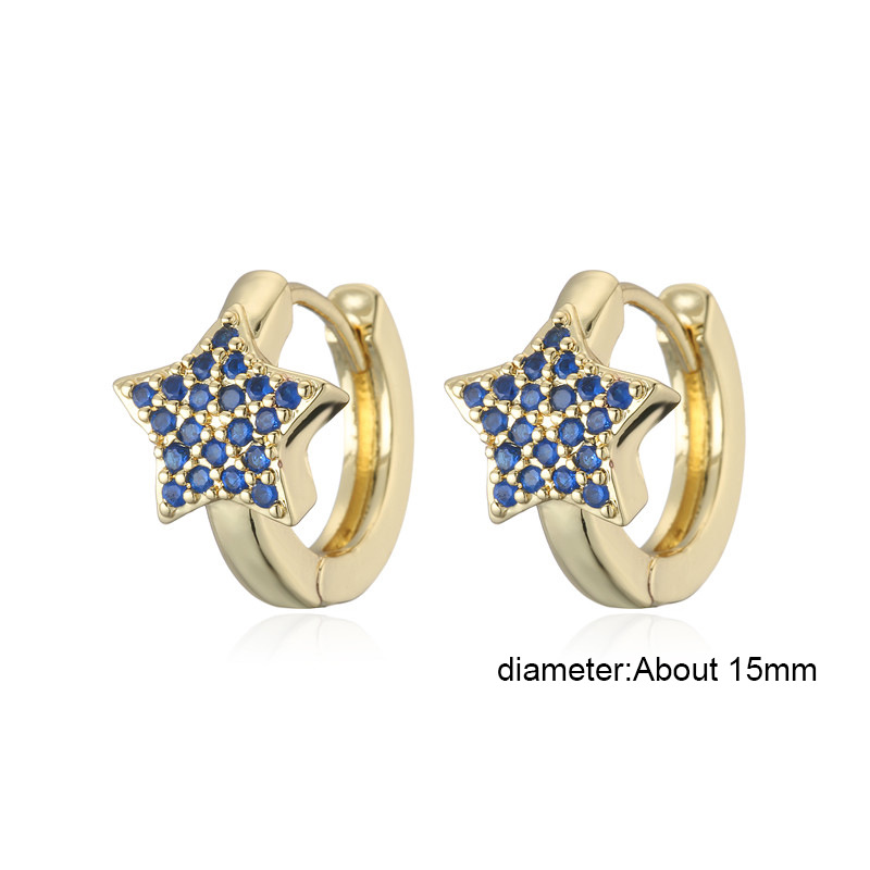 Fashion Copper Micro-inlaid Five-pointed Star Earrings display picture 9