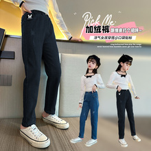女童牛仔裤春秋2024新款韩版洋气铅笔烟管小脚裤儿童裤外贸批发潮