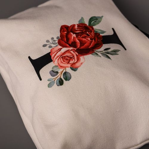 Cross-border new 26-letter bag style canvas bag large capacity hand-held bag travel cosmetic storage bag