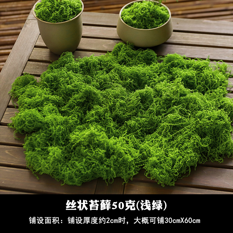 Simulación de musgo artificial de fibra de tela de peluche Micropisaje Disposición ornamental Césped bonsai maceta decoración paisajística