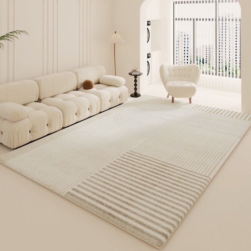 Alfombra completa, estilo nórdico simple, resistente al frío y que mantiene el calor, imitación de cachemira, alfombra para mesa de centro de sala de estar, alfombra absorbente de agua para el hogar, alfombra antideslizante para sofá.
