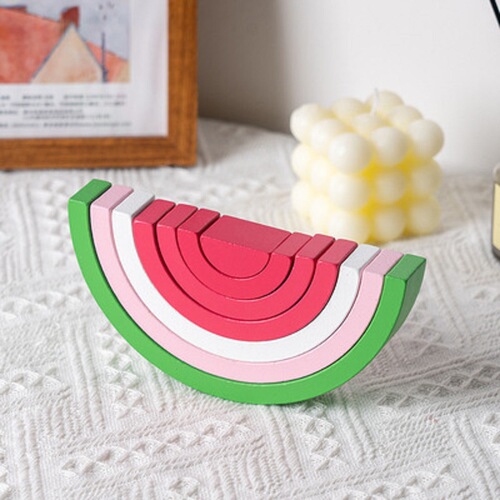 Cross-border wooden toys rainbow building blocks Jenga children's educational assembly toys enlightenment early education toys wholesale