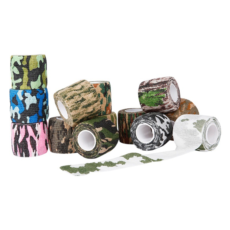 Factory direct supply non-woven outdoor camouflage camouflage bandage outdoor cycling decoration bionic elastic self-adhesive bandage