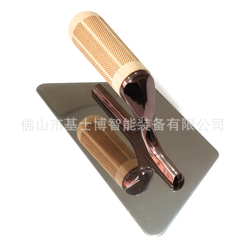 厂家直销火烈鸟同款不锈钢木手柄圆角抹刀艺术漆工具硅藻泥抹泥刀