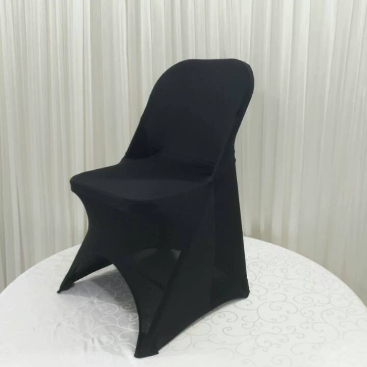Foreign trade thickened elastic folding chair cover, hotel wedding one-piece chair cover, outdoor wedding elastic chair cover