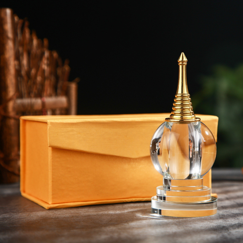 Crystal Sarira Stupa Buddhist Implements Factory Direct Supply Buddhist Shrine Stupa Sealed Reliquary Sarira Pills