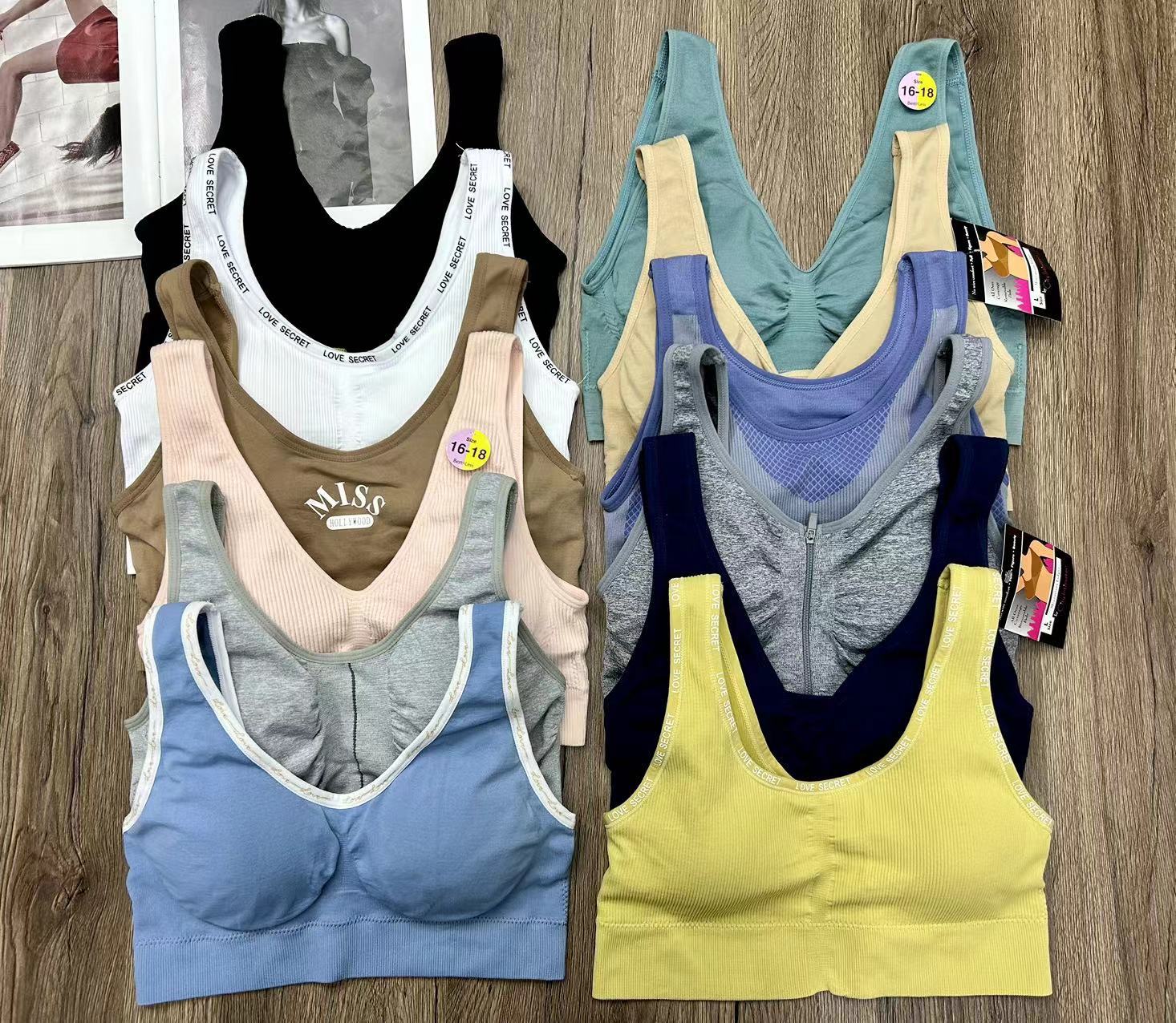 Inventario de marca mixta, eliminación de la cola, varios tipos de belleza de alta calidad, cómodos, deportivos de yoga mixtos, sujetadores