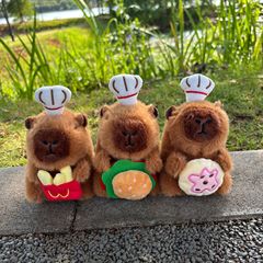 ハンバーガーカピバラぬいぐるみカピバラ人形ペンダントピンクキーホルダー人形ギフト女の子布人形