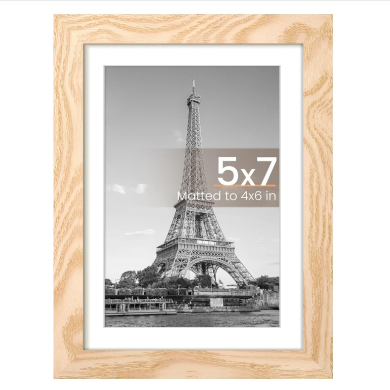 Wooden Mini Photo Frame for Tabletop, Rectangular 5x7inch Photo Frame for Children's Photos and Artwork Framing