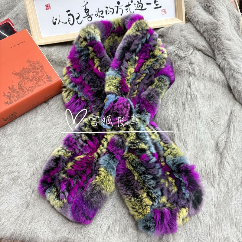 獭兔毛围巾双面围脖加厚保暖男女秋冬季毛领百搭保真皮草防风脖套|undefined