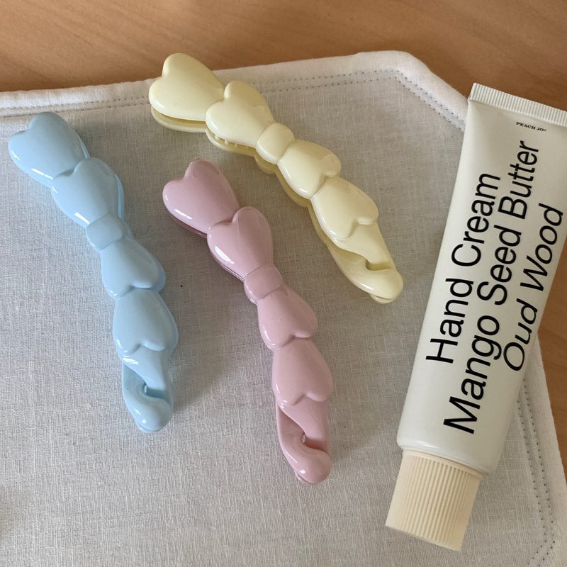 少女心奶油色系蝴蝶结发夹香蕉夹日常实用竖夹高马尾发卡发饰2025|undefined