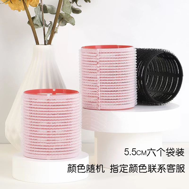 Yi Zhilian 6 bolsas rizador de cabello Raíz de cabello esponjoso cabello rizado Flejes de aire rollo rizador de cabello autoadhesivo Velcro no planchado