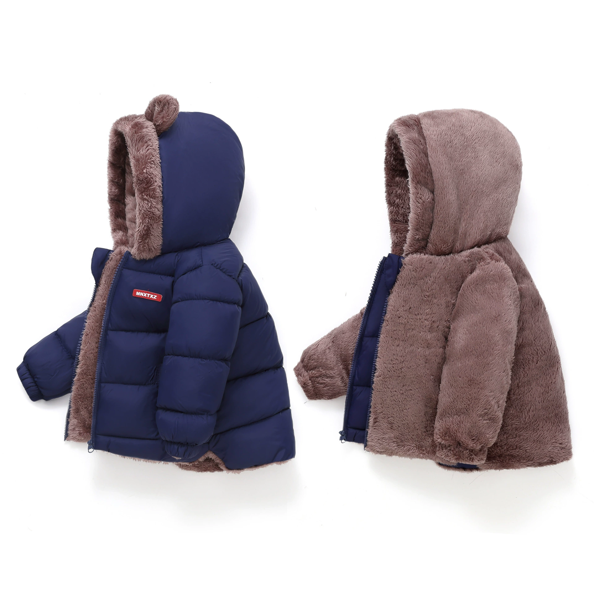 2025 новых осенних и зимних детских пуховых хлопковых курток для мальчиков и девочек, детских хлопковых курток малого и среднего размера, экспортных теплых хлопковых курток на флисовой подкладке.