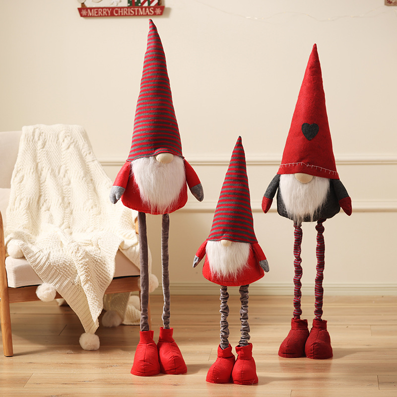 Nuevos productos transfronterizos muñecas de Papá Noel de tamaño grande Europa y América venta caliente sin cara viejos accesorios de diseño de escena de Navidad