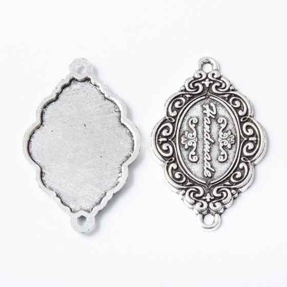 DIY jewelry accessories retro alloy double hanging hole plate pendant zakka wholesale factory direct 6709
