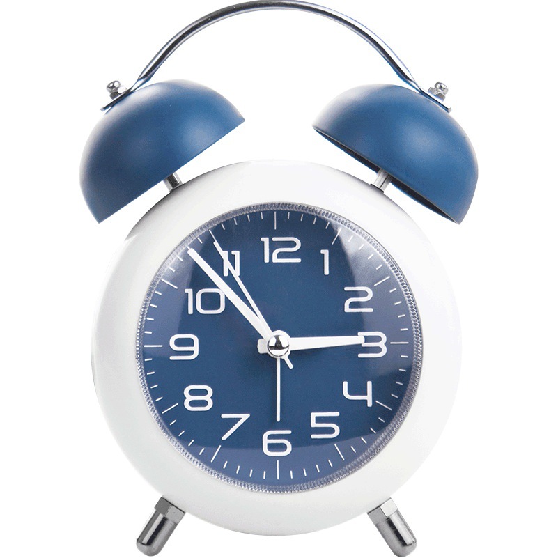 Fuerte despertador reloj despertador simple estudiante niños mecánico campana de metal reloj despertador mudo noche luz dormitorio escritorio reloj