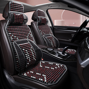 Summer New Wooden Bead Car Seat Cushion Dragon Bone Pattern Single Piece Five-Seat Complete Set of Bead Seat Cooling Cushion Summer Special Model