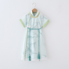 Children's Hanfu Boys Summer New Tang Suit Ancient Costume Improved National Style Boy Ancient Style Daily Set Summer Clothing