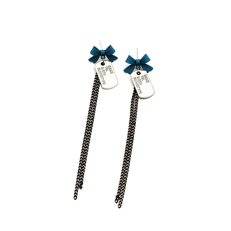 Simple Bow Tassel Earrings European And American Fashion Earrings display picture 1