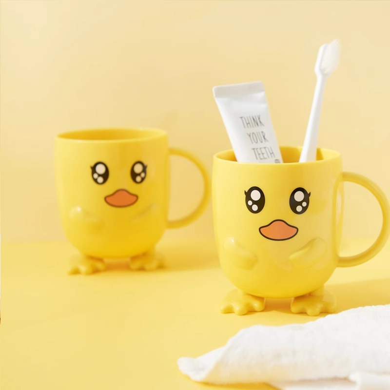 Little Yellow Duck Creative Cartoon Cute Children's Mouthwash Cup, Thickened Toothbrushing Cup For Home Use_voghion.com