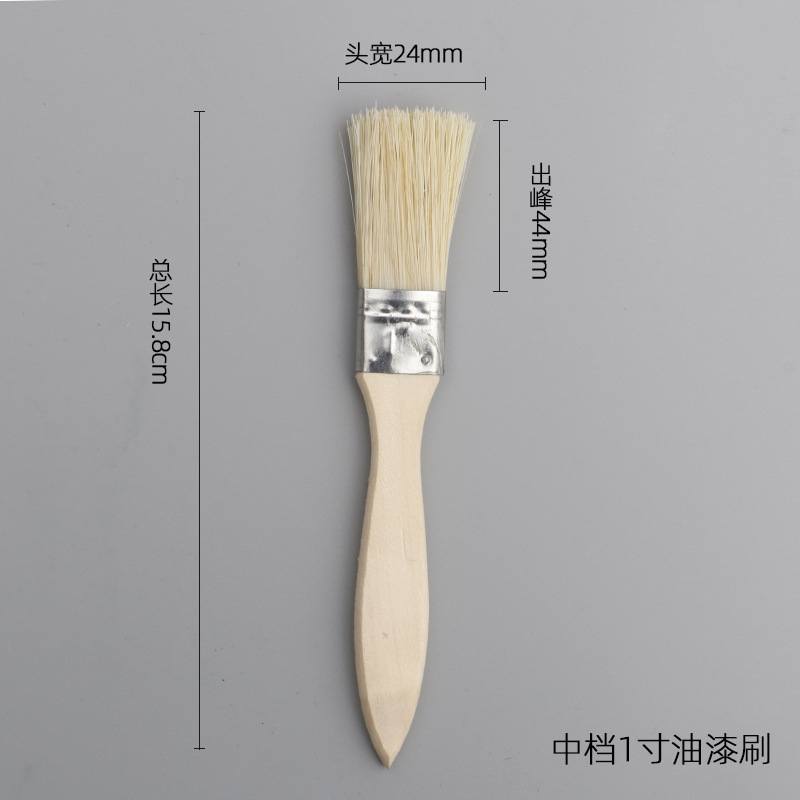 Cepillo de pintura directo de fábrica Mango de madera de álamo Tamaño suave sin pelusa Stock completo suficiente para cepillo