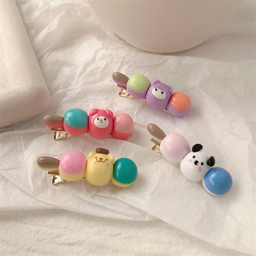 Cute cartoon candied haws hairpin girl side bangs broken hairpin duckbill clip forehead small clip headdress hairpin