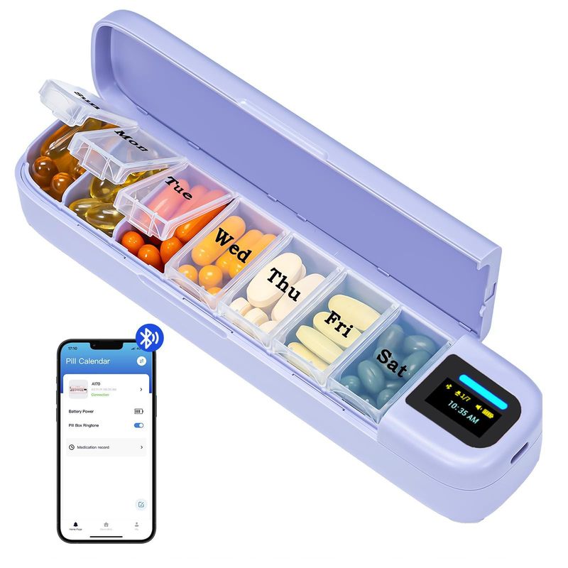 A170 スマート電子ピルボックスポータブルミニ薬調剤ボックス旅行密封防湿ロングピルボックス|undefined