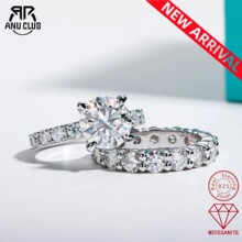 �羳Moissanite3����Īɣʯ925�y��ָ�]�ڰٴ��Ž�Ůwedding ring