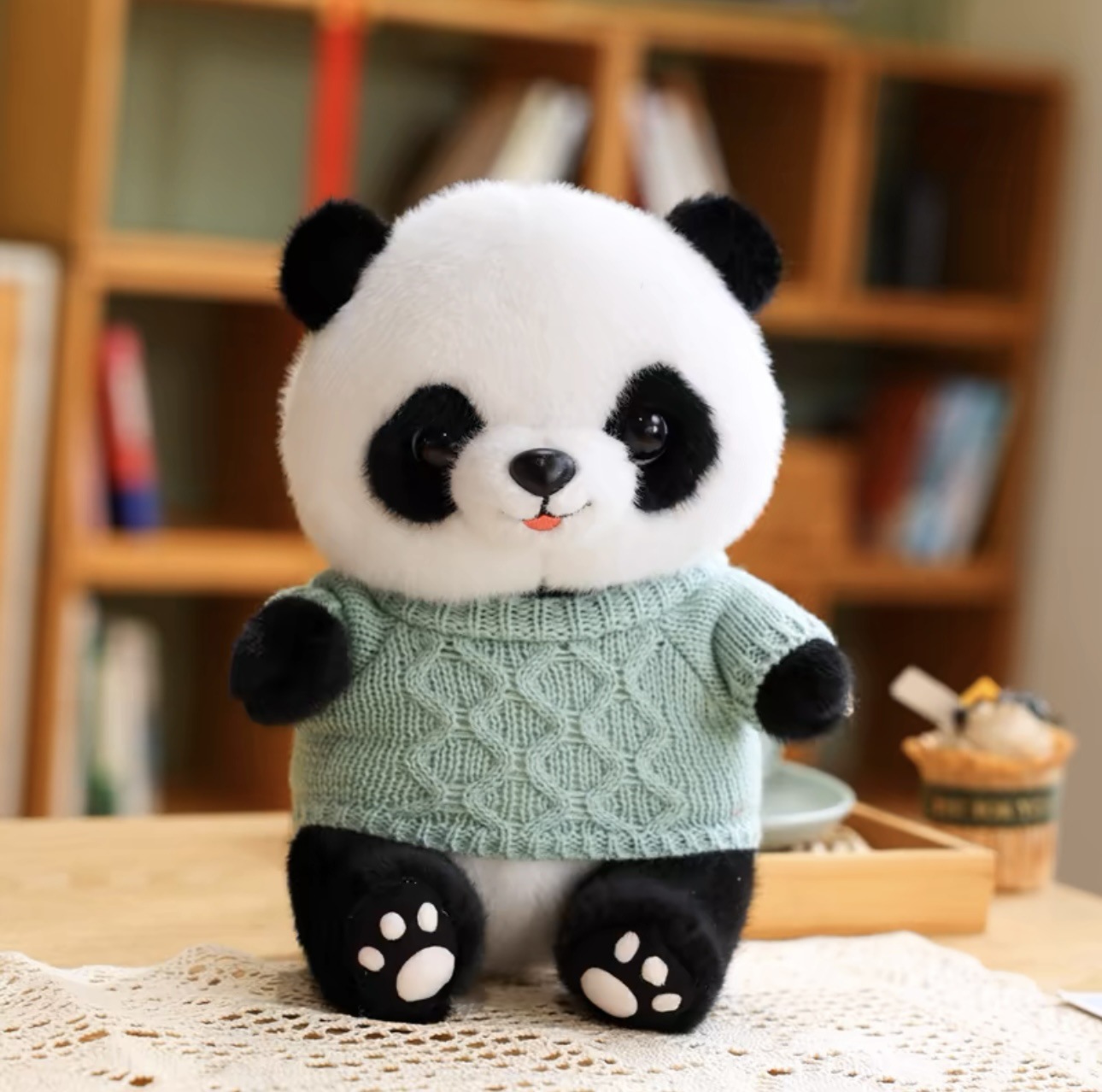 Disfraz encantador panda muñeca juguetes de peluche base panda recuerdos simulación tesoro nacional panda gigante puede agregar logotipo