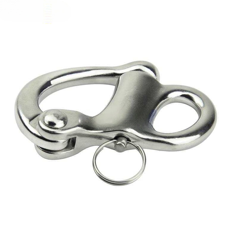 kmbxg 316不锈钢固定弹簧卸扣 手拉弹簧卸扣 快脱定向卸扣链条扣