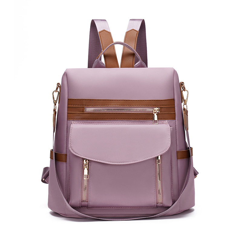 Amazon nueva mochila antirrobo de tela Oxford casual, moda femenina, color de contraste, mochila de viaje multifuncional al aire libre